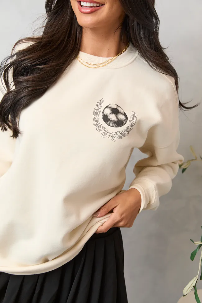 Glam Night Energy Ease Meet Me In The Bleachers Soccer Cream Sweatshirt