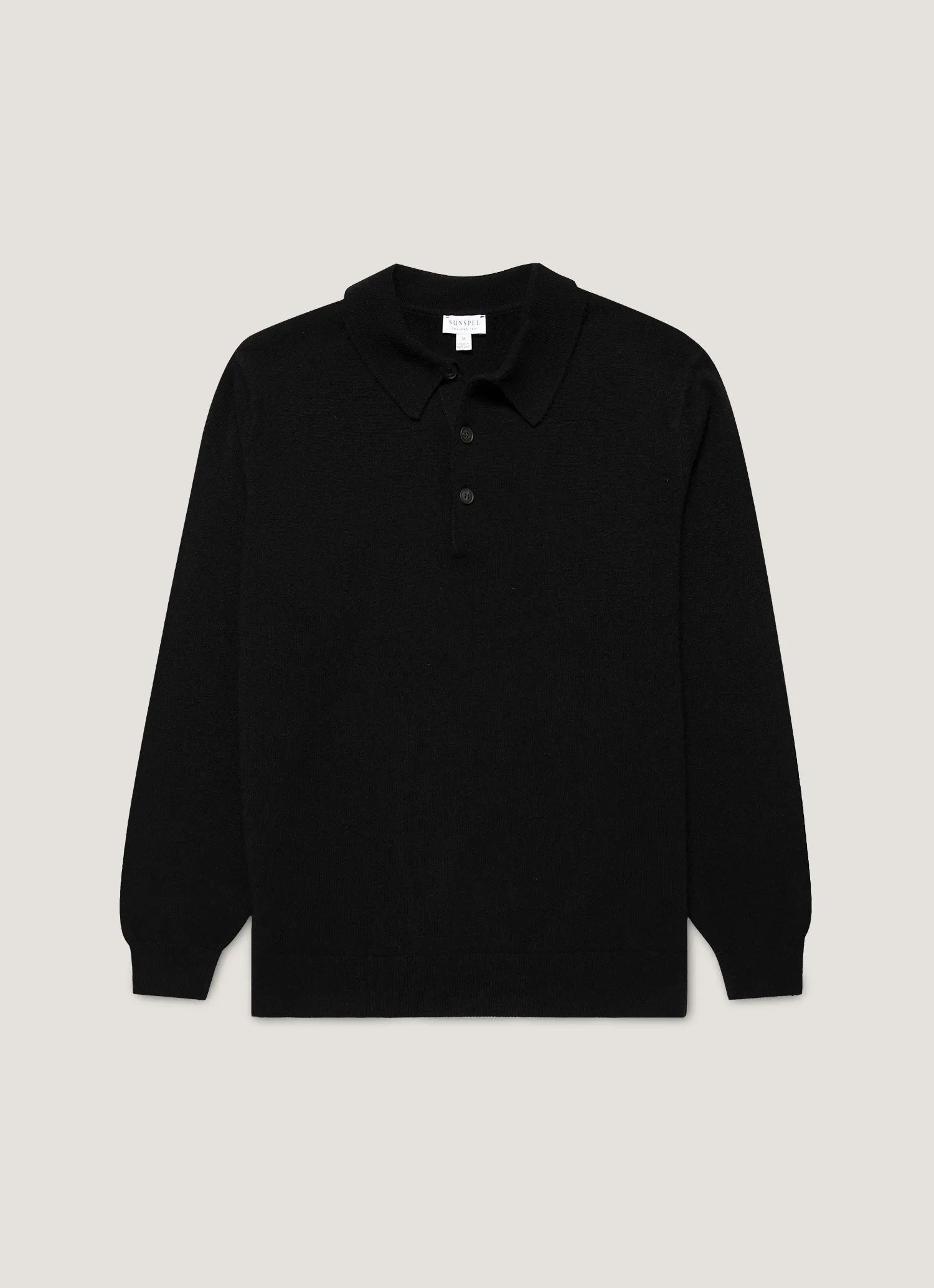 Men's Cashmere Polo Shirt in Black Versatile and Comfortable