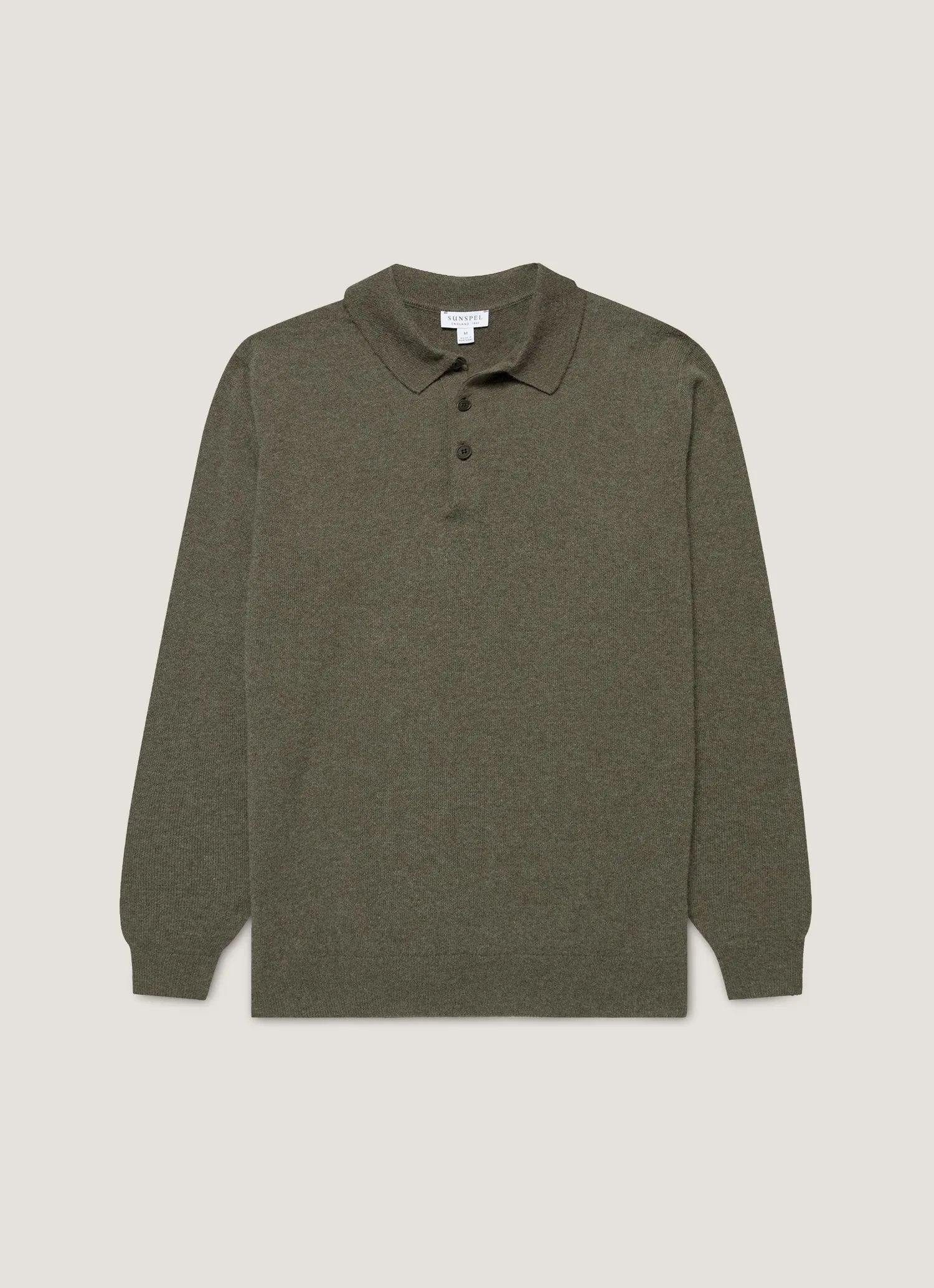 Fit for All Seasons Men's Cashmere Polo Shirt in Khaki