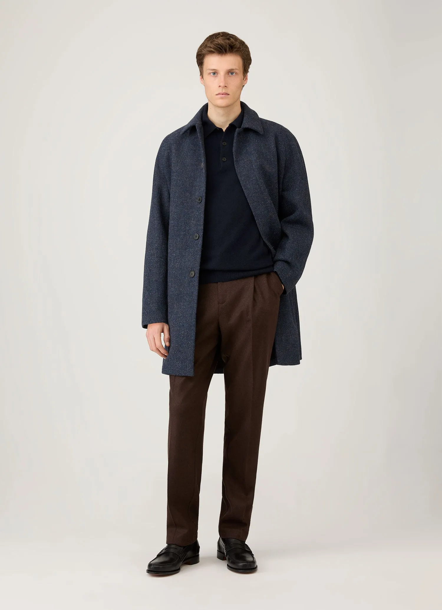 Men's Cashmere Polo Shirt in Navy Modern Twist