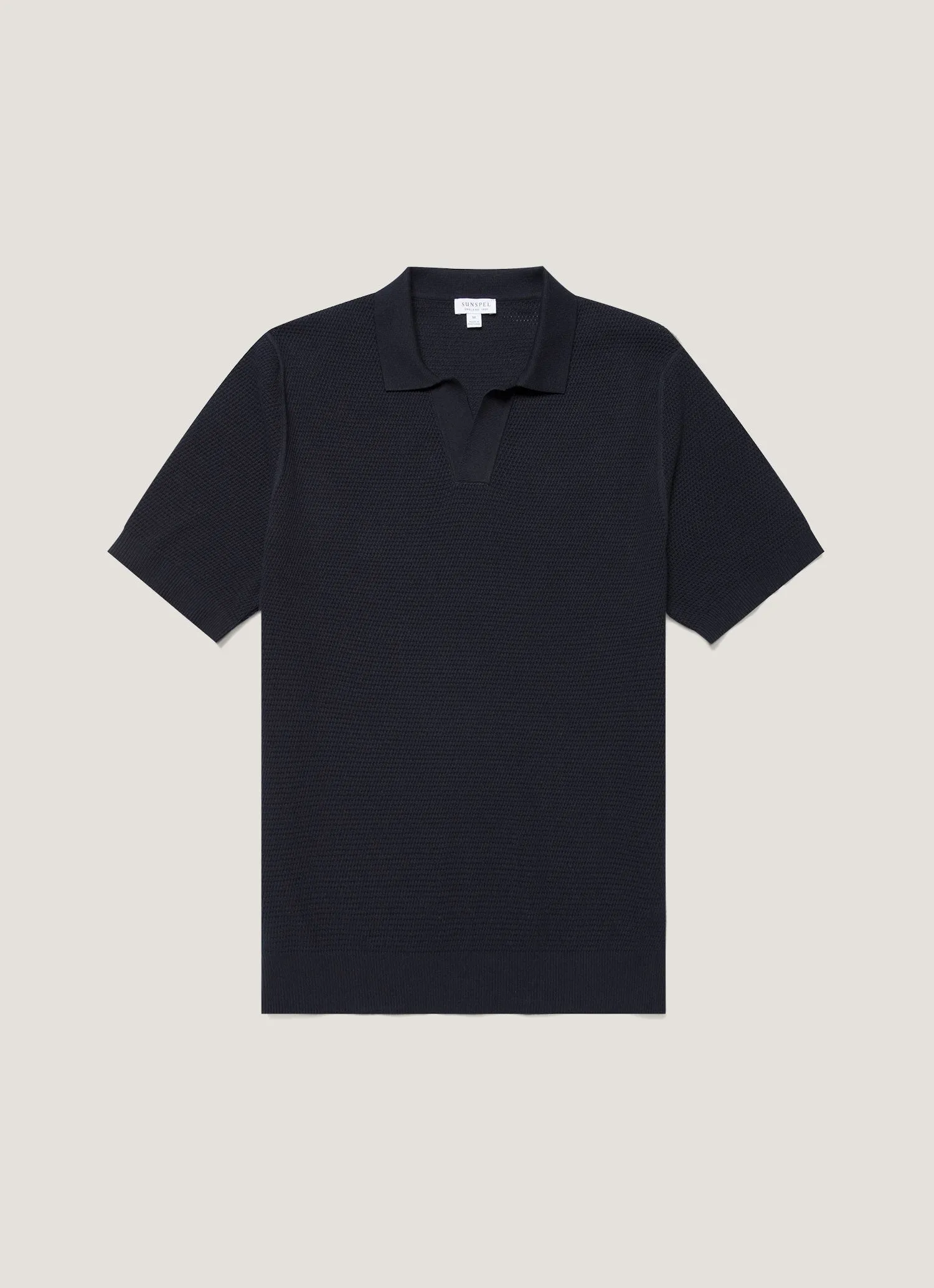 Comfy Wear Fit Men's Compact Mesh Knit Polo Shirt in Navy