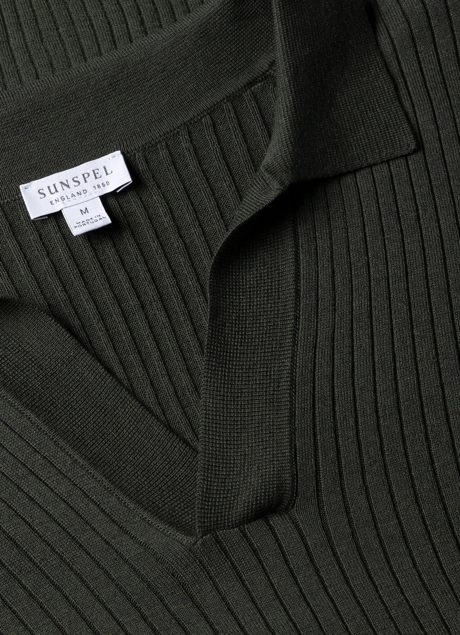 Men's Fine Rib Silk Cotton Polo Shirt in Dusk Green Beach Outfit Cozy Wear