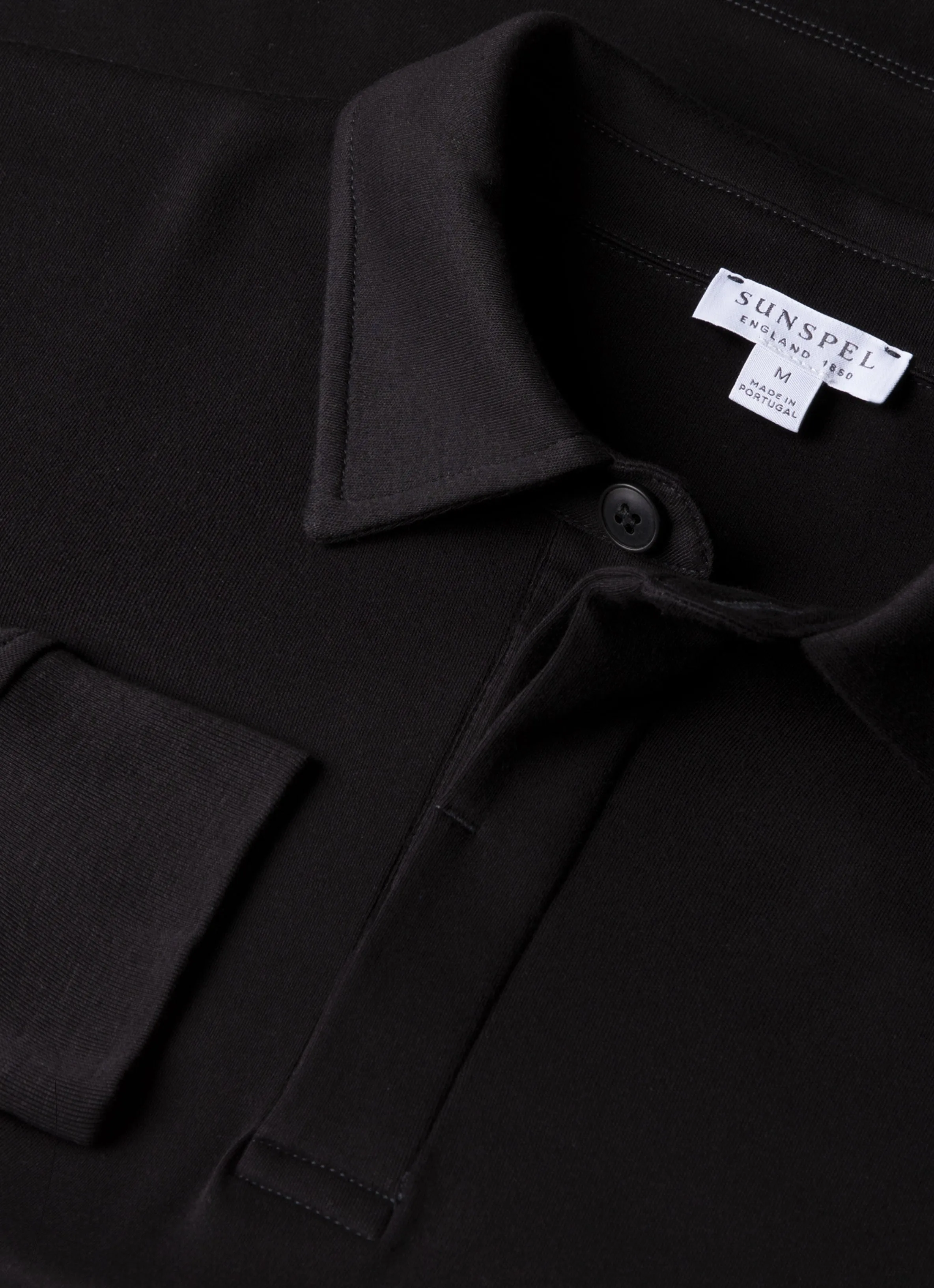 DoubleStitched Seams Men's Heavyweight Rugby Polo Shirt in Black