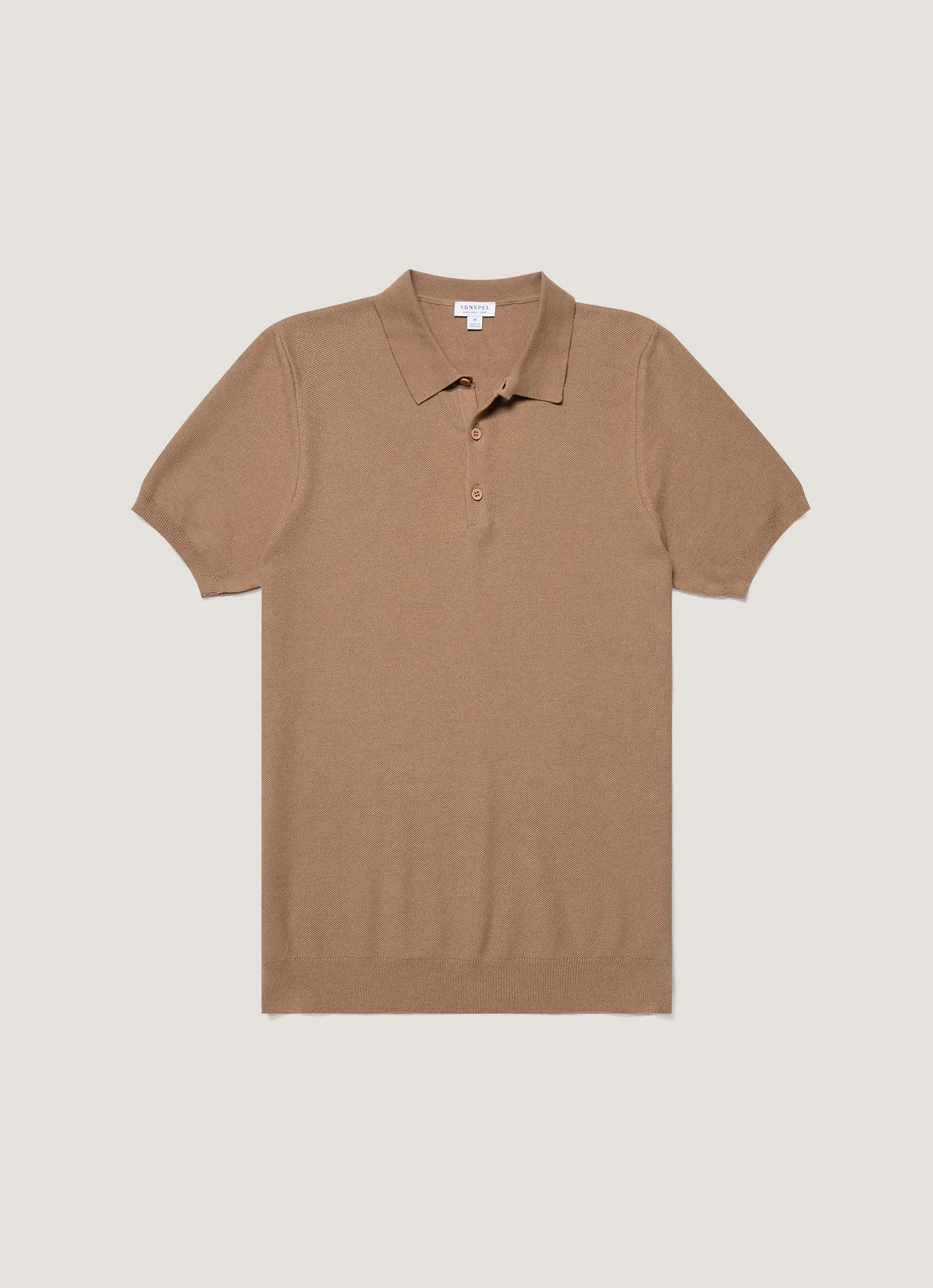 Holiday Trend Versatile Performance Men's Knit Polo Shirt in Dune