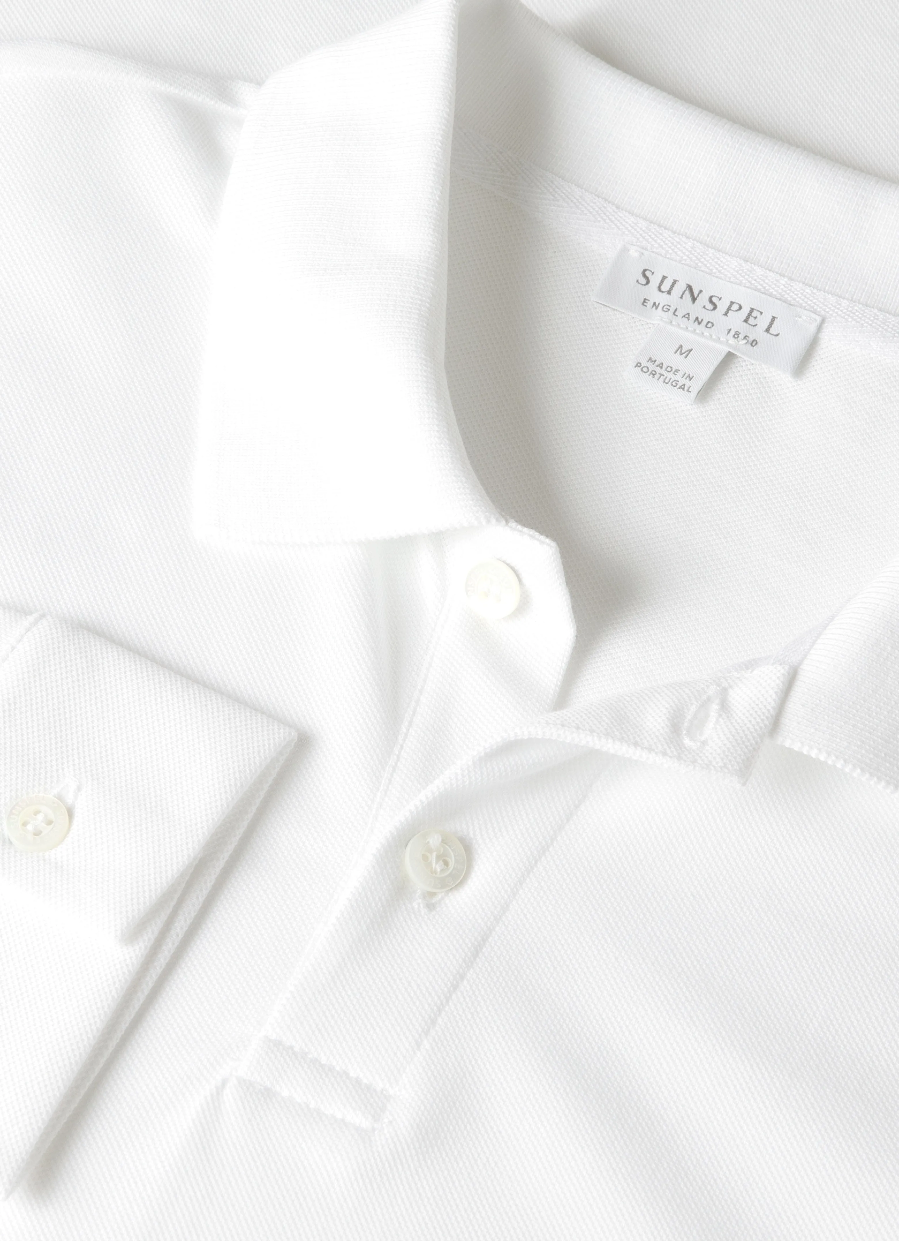 Low Impact Processing Men's Long Sleeve Piqu?? Polo Shirt in White