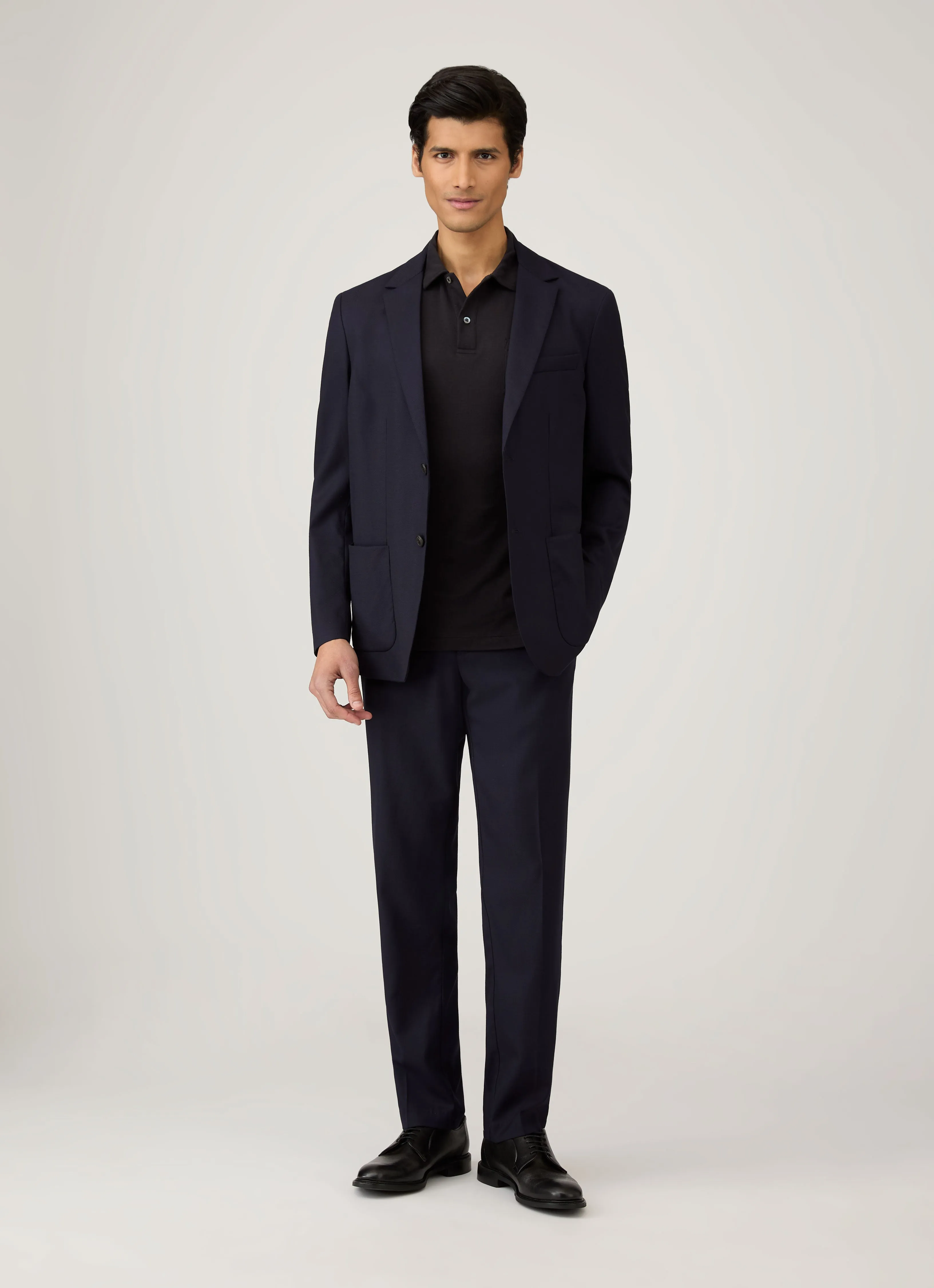 Summer cool Men's Sea Island Cotton Jersey Polo Shirt in Black