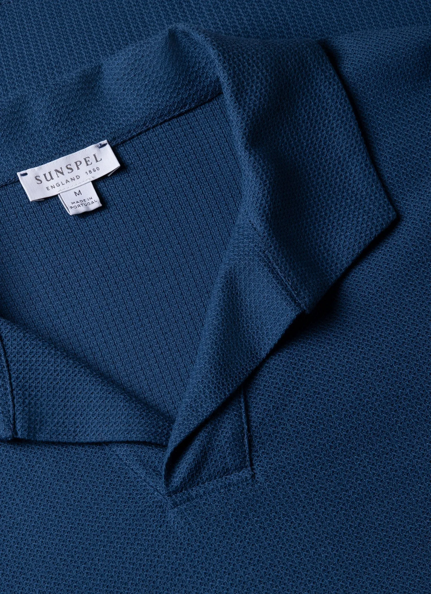 Men's Textured Jersey Polo Shirt in Soft Denim Comfy Touch