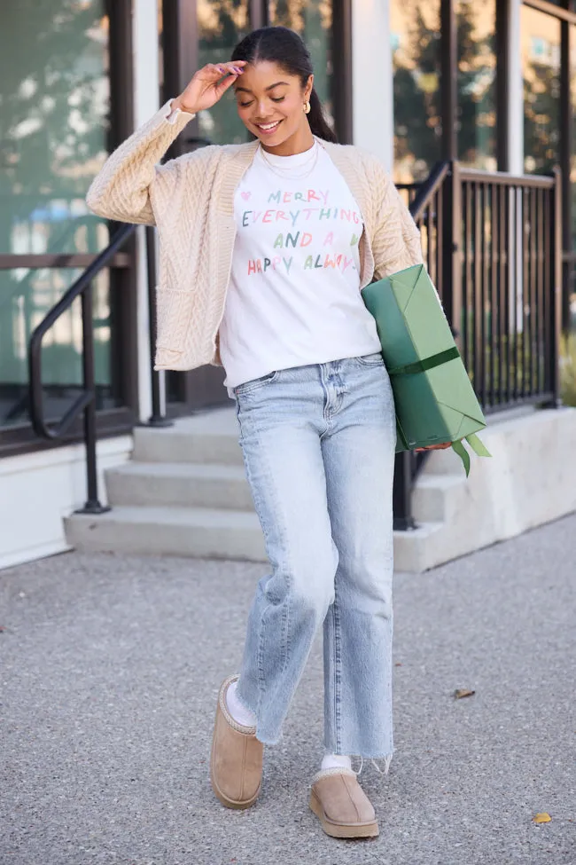 Merry Everything White Graphic Tee Airflow Vents