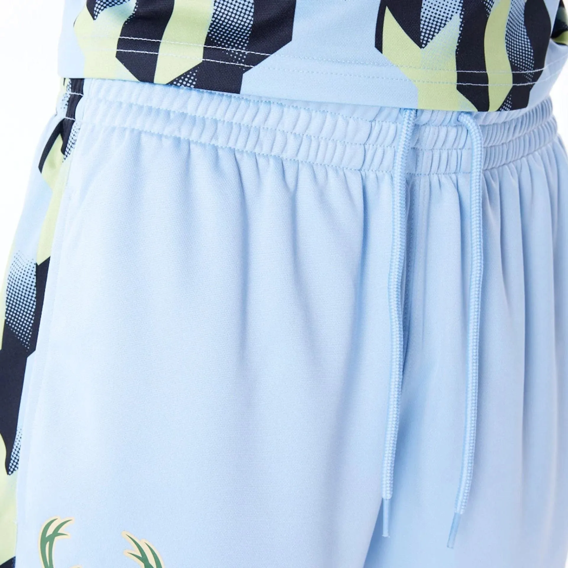 Milwaukee Bucks NBA Soccer Pastel Blue Short Shorts Double Layered Hem Breathable Mesh Panels