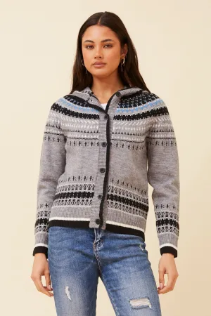 ReinforcedStressPoints Recycled Material Construction HARLYN JACQUARD CARDIGAN