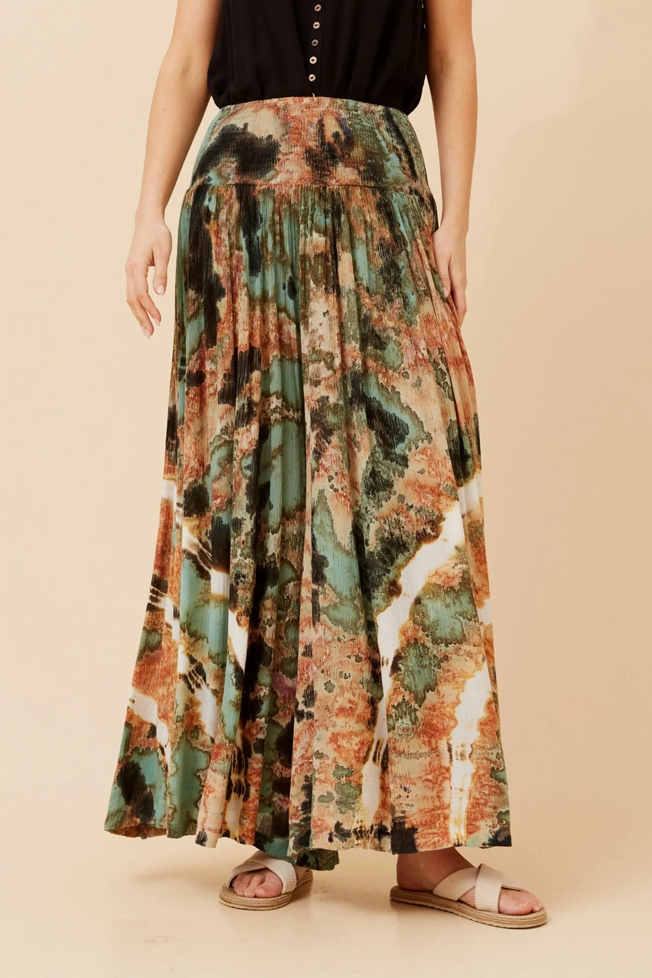 SEGAL FLARED LEG PANTS Low-rise style Roll-up style