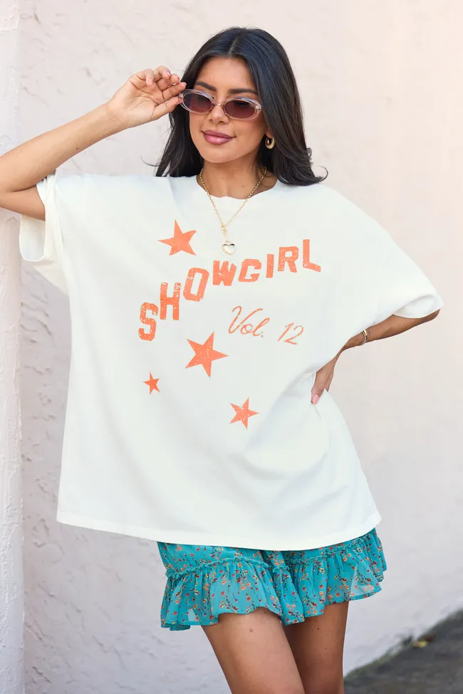 Showgirl Off White Oversized Graphic Tee Fall Core