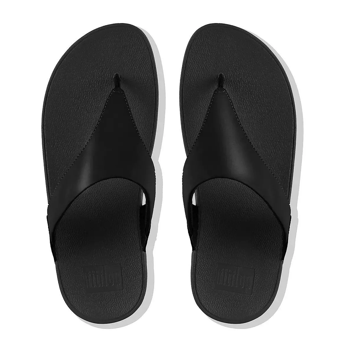 FITFLOP Women's Lulu 2 Thong Black Leather Pasture Path