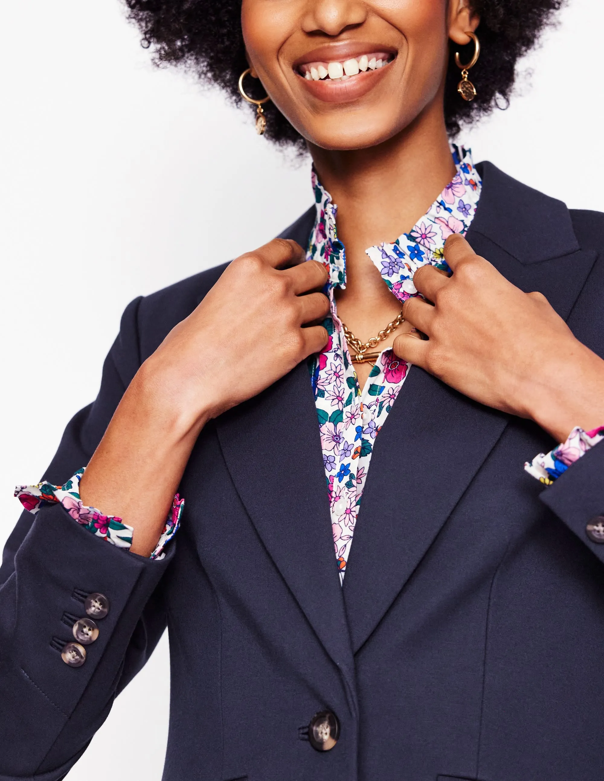 Marylebone Ponte Blazer-Navy Everyday Look Weekend Style