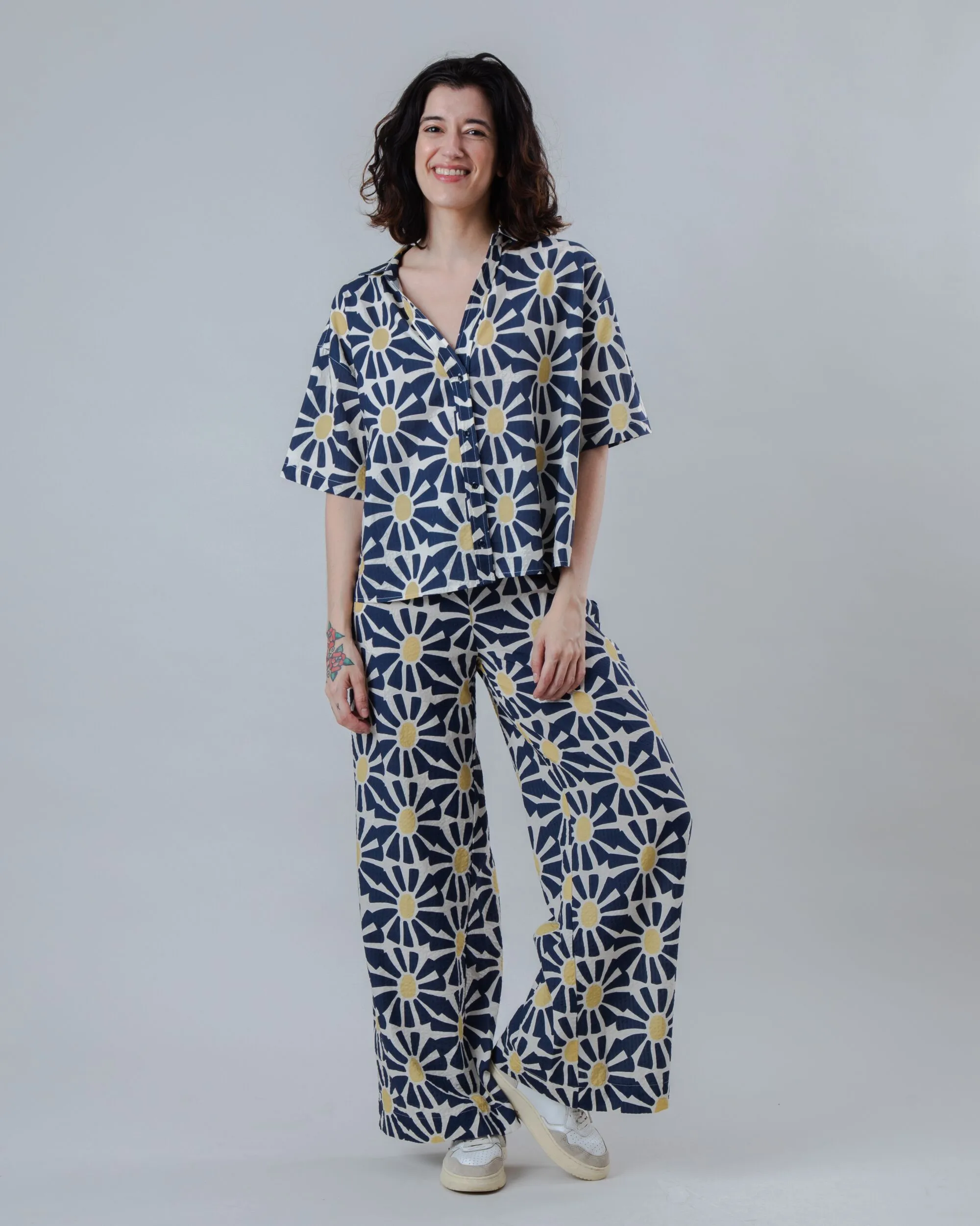 Comfort Layer Wear Smooth Fit Lining Marisol Wide Leg Navy