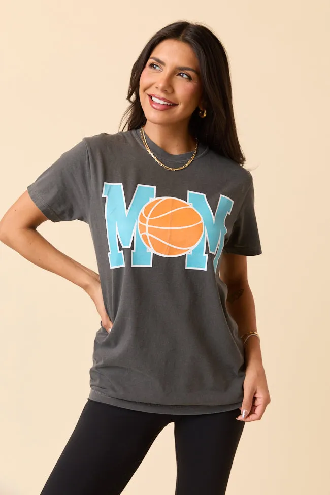 SeamFreeEngineering Mom Block Basketball Dark Grey Graphic Tee SALE