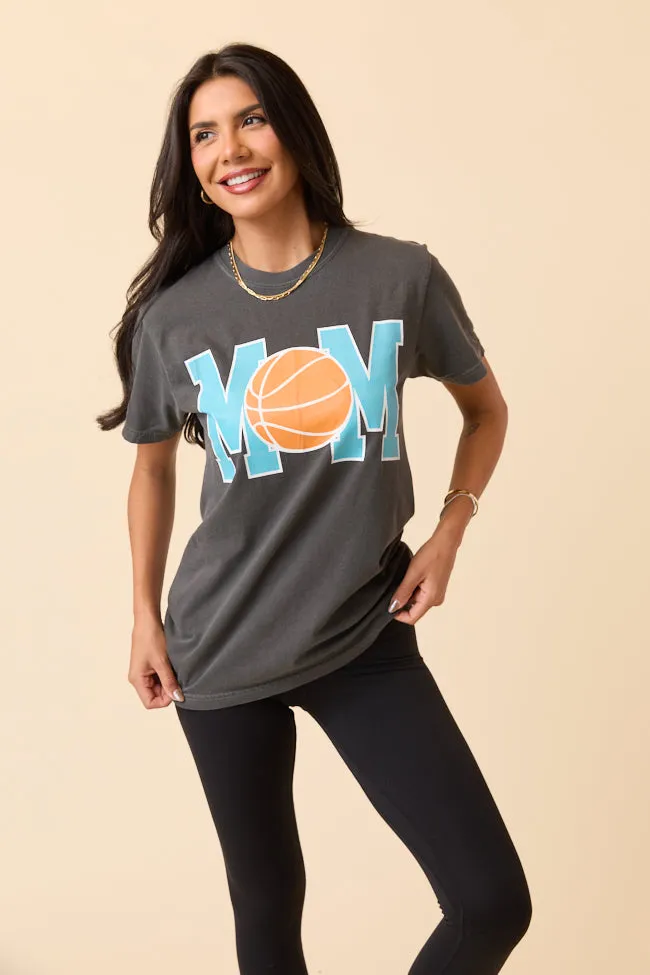 Mom Block Basketball Dark Grey Graphic Tee SALE Quiet Luxury