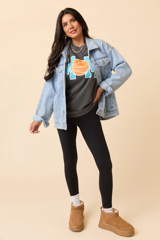 Mom Block Basketball Dark Grey Graphic Tee SALE One-Piece Wear