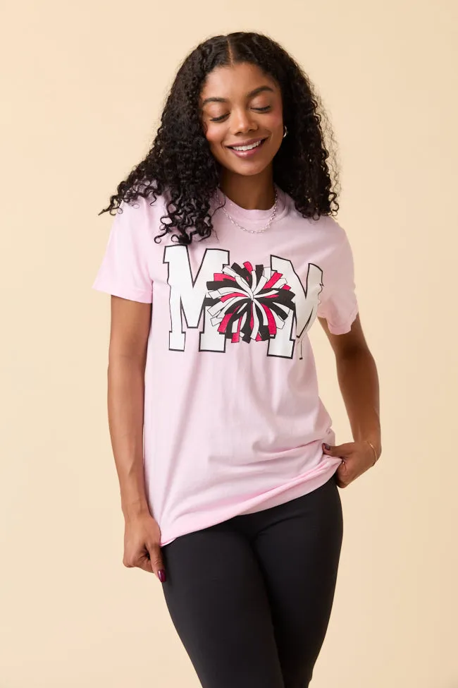 Serene Ease Icon Fit Mom Block Cheer Light Pink Graphic Tee