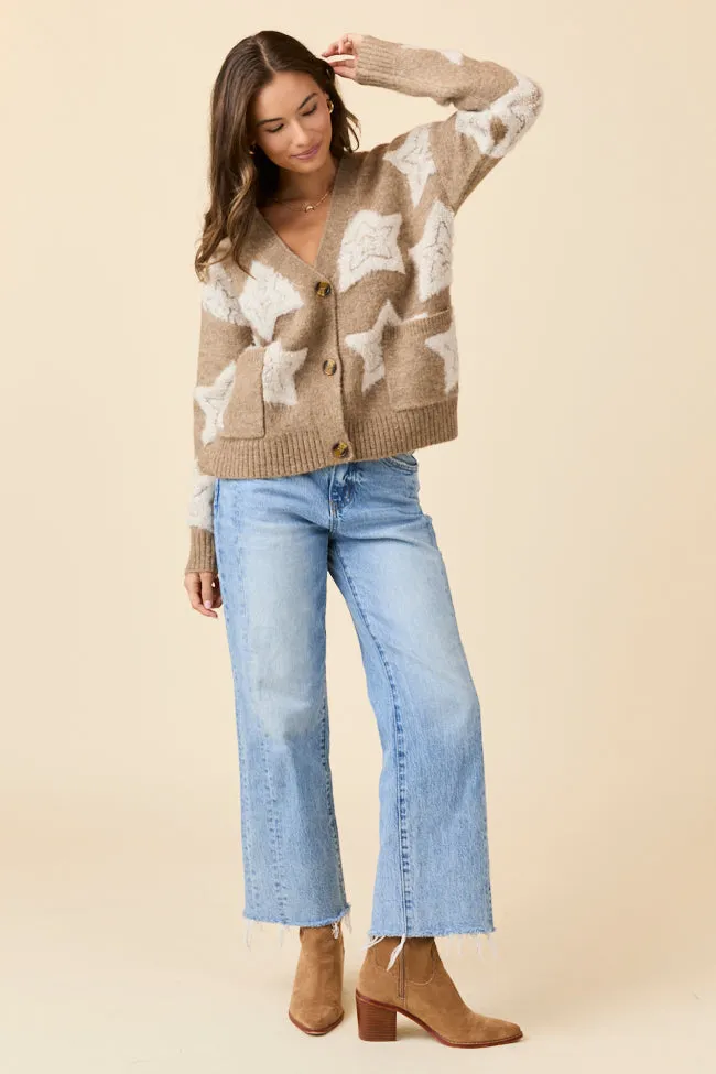 SeamlessTransition More Than Wishes Brown Star Cardigan Emily Fauver X Pink Lily