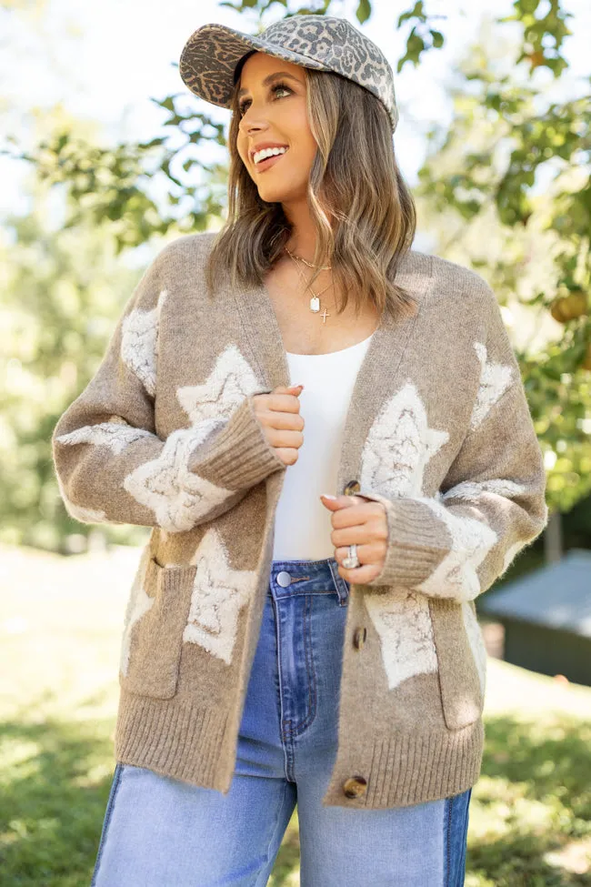Code Soul Scandi Clean More Than Wishes Brown Star Cardigan Emily Fauver X Pink Lily