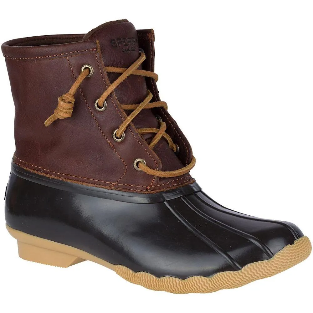 Sperry Women's Saltwater Duck Boot Brown Rubber Rock Path