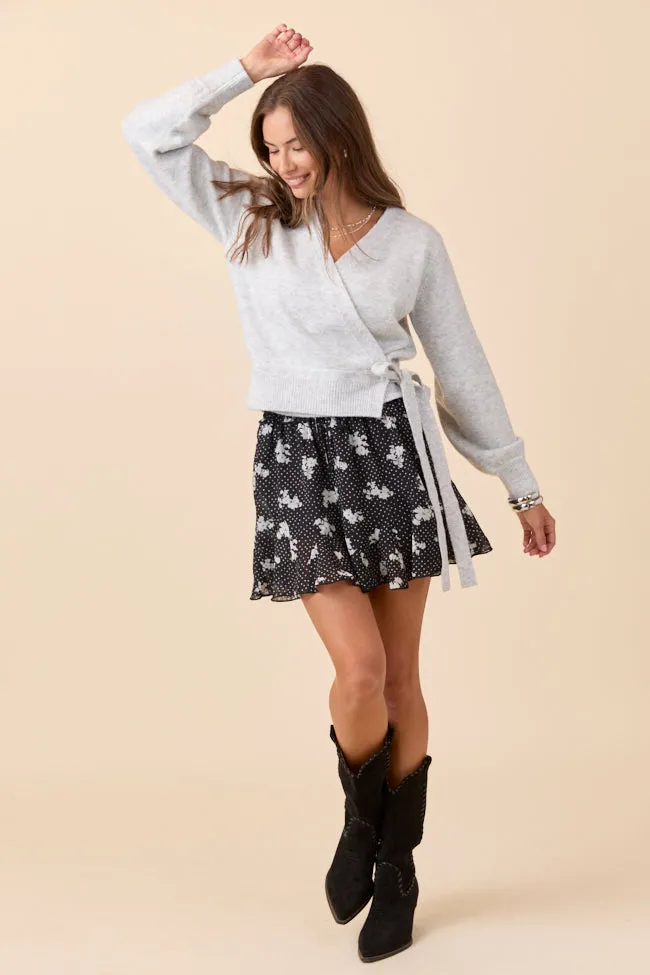 Soft Motion AntiStatic Lining Winnie Light Grey Wrap Cardigan