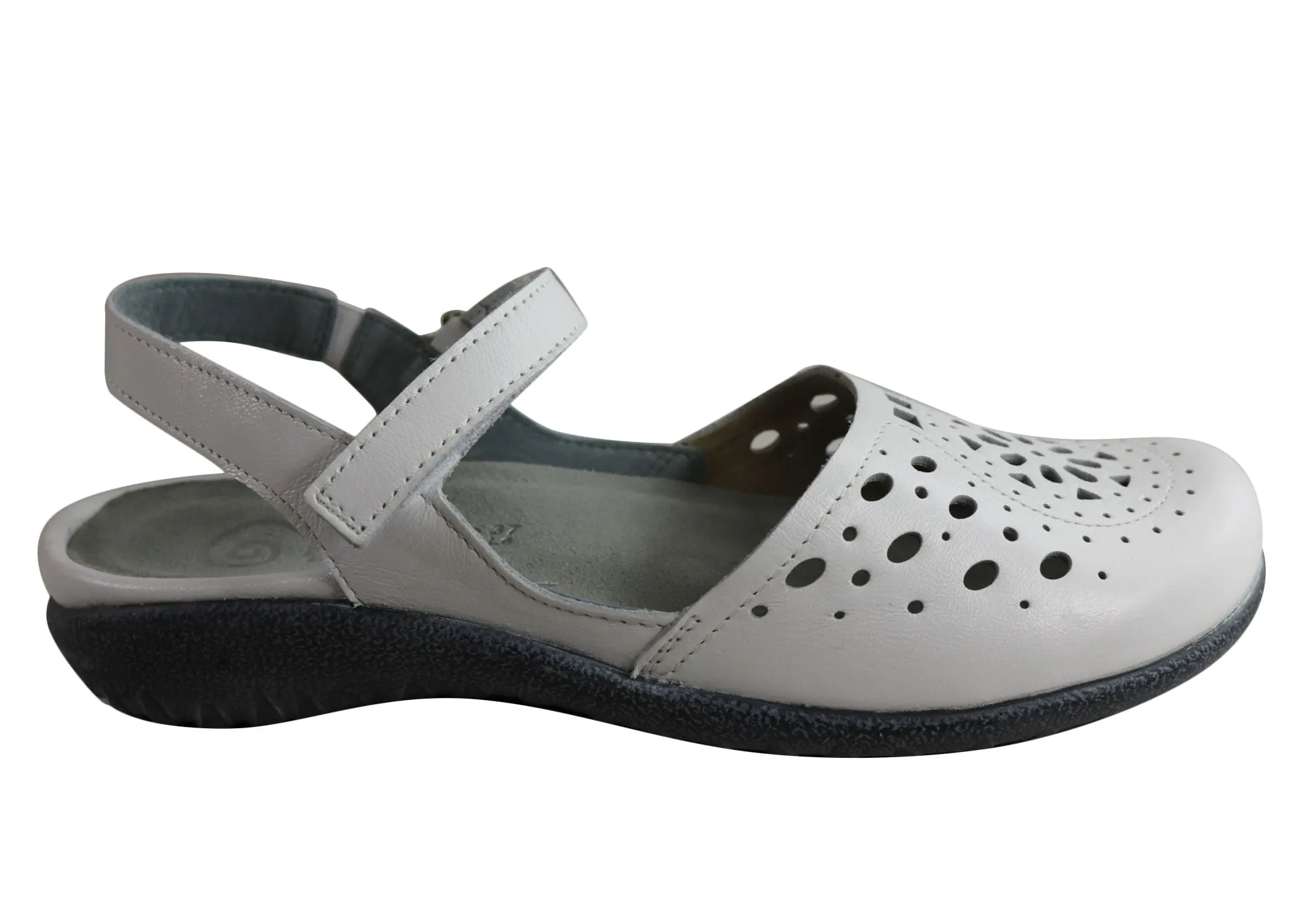 Lunch Walk Naot Arataki Womens Closed Toe Orthotic Friendly Leather Flat Sandals