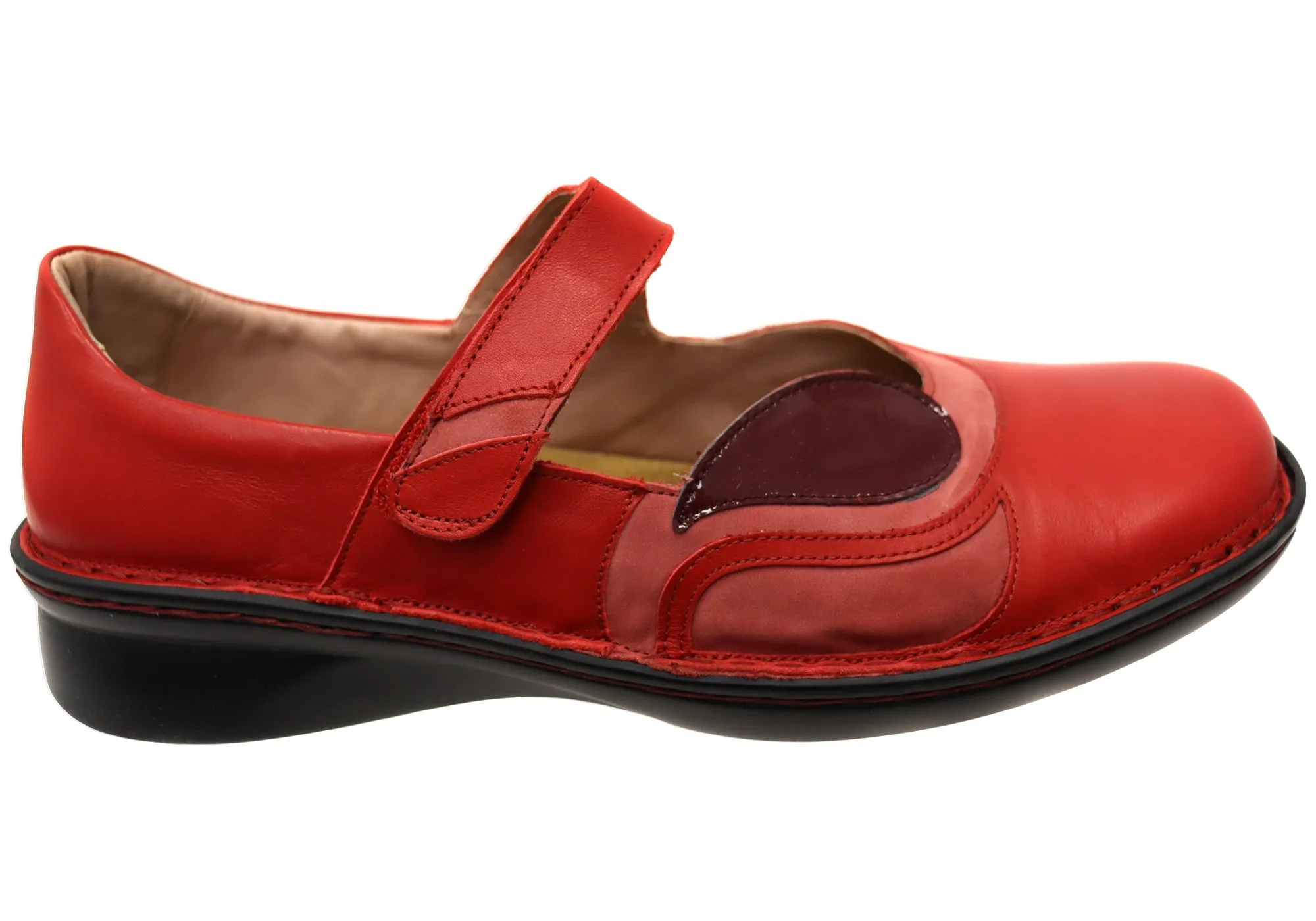 Naot Conga Womens Comfort Supportive Wide Fit Leather Mary Jane Shoes Errand Mode Neutral Tones