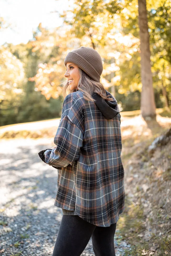 Nash Black Flannel Button Down Top Emily Fauver X Pink Lily LightweightMaterial