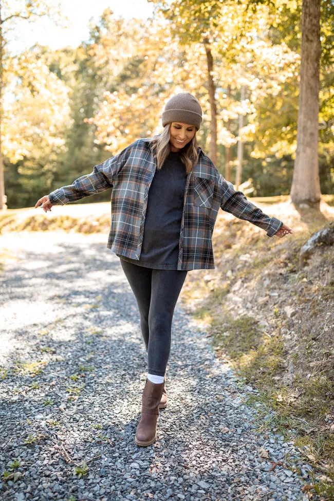 Nash Black Flannel Button Down Top Emily Fauver X Pink Lily CompactPackability