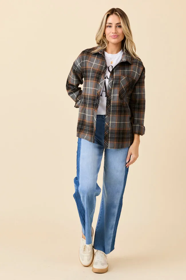 Nash Black Flannel Button Down Top Emily Fauver X Pink Lily VersatileStyle