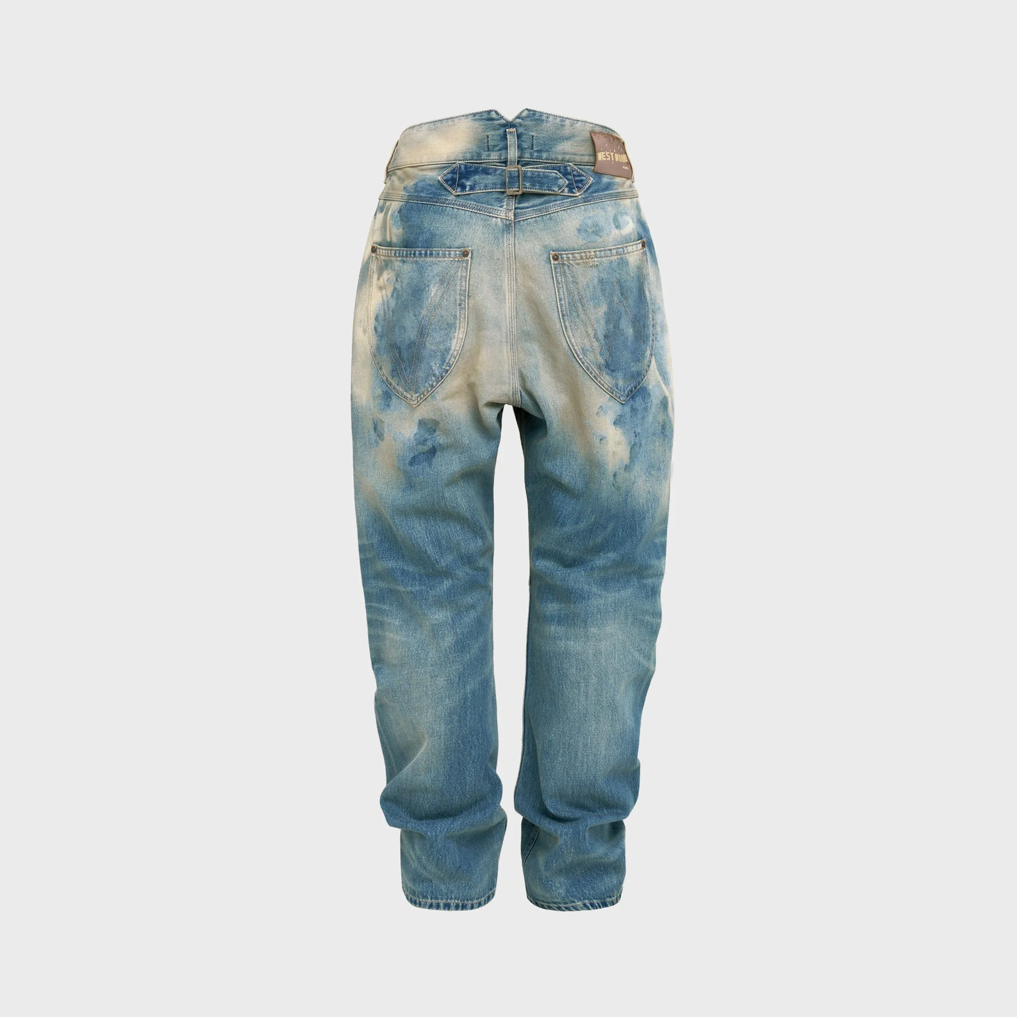 Vivienne Westwood Buckle Back Jeans - Bleach Denim Timeless Fashion Built For Life