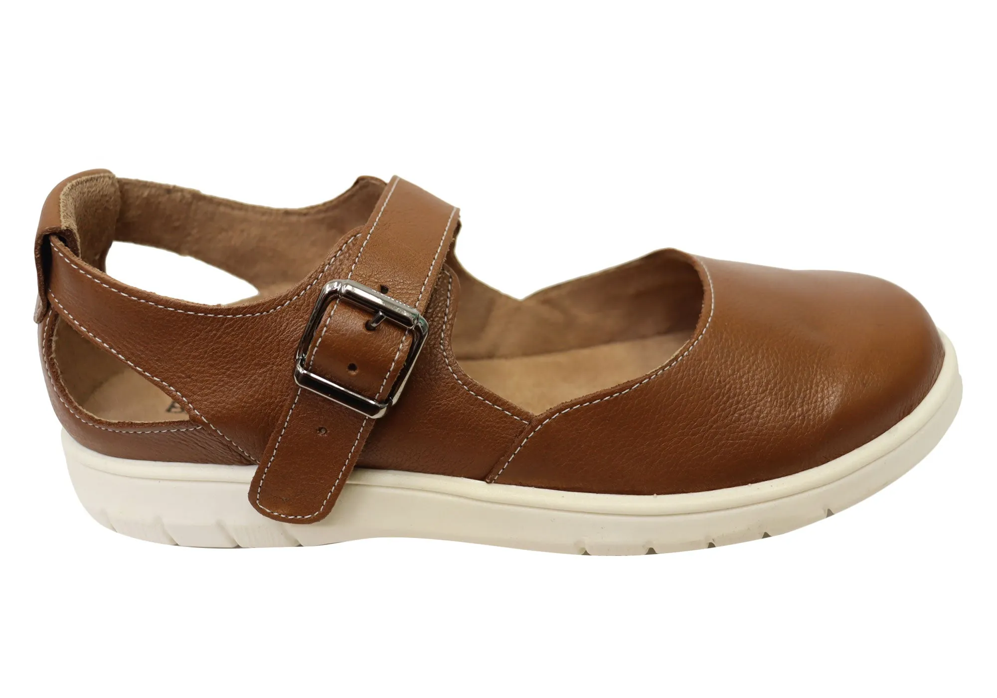 Balatore Paige Womens Comfortable Brazilian Mary Jane Leather Shoes Cushion Grip