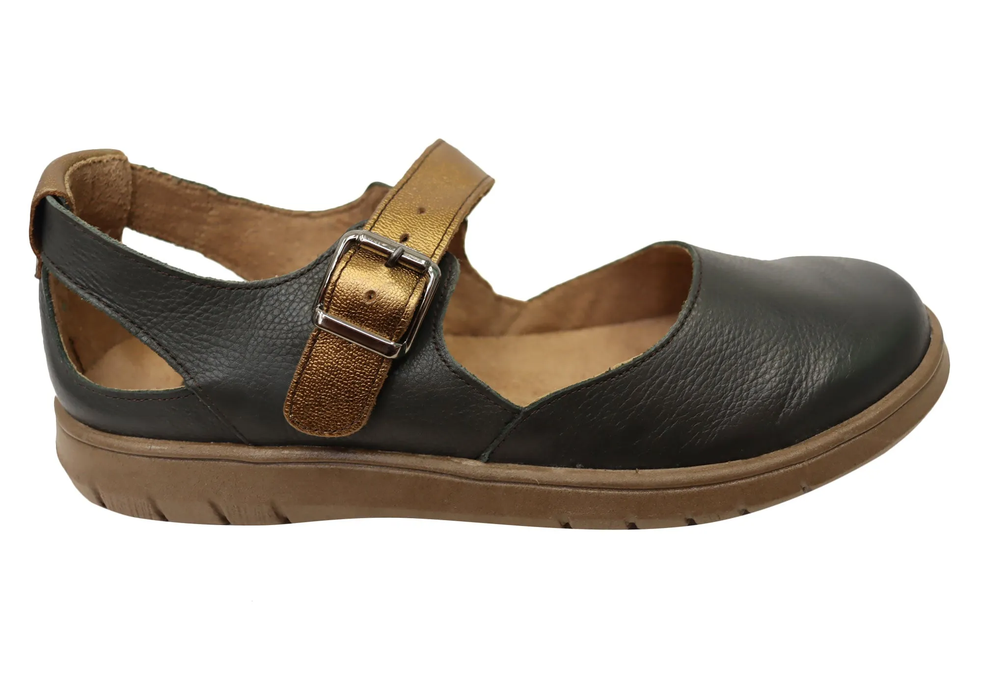 Balatore Paige Womens Comfortable Brazilian Mary Jane Leather Shoes Step Grip lace up closure