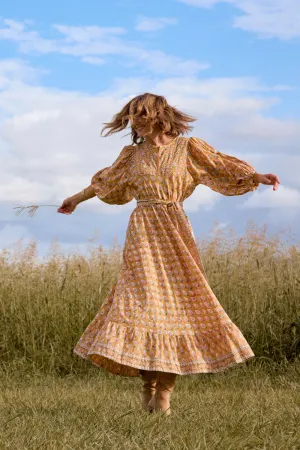 Bonnie Umbrella Dress in Peach Dreams Sleek Silhouette Youthful Mood