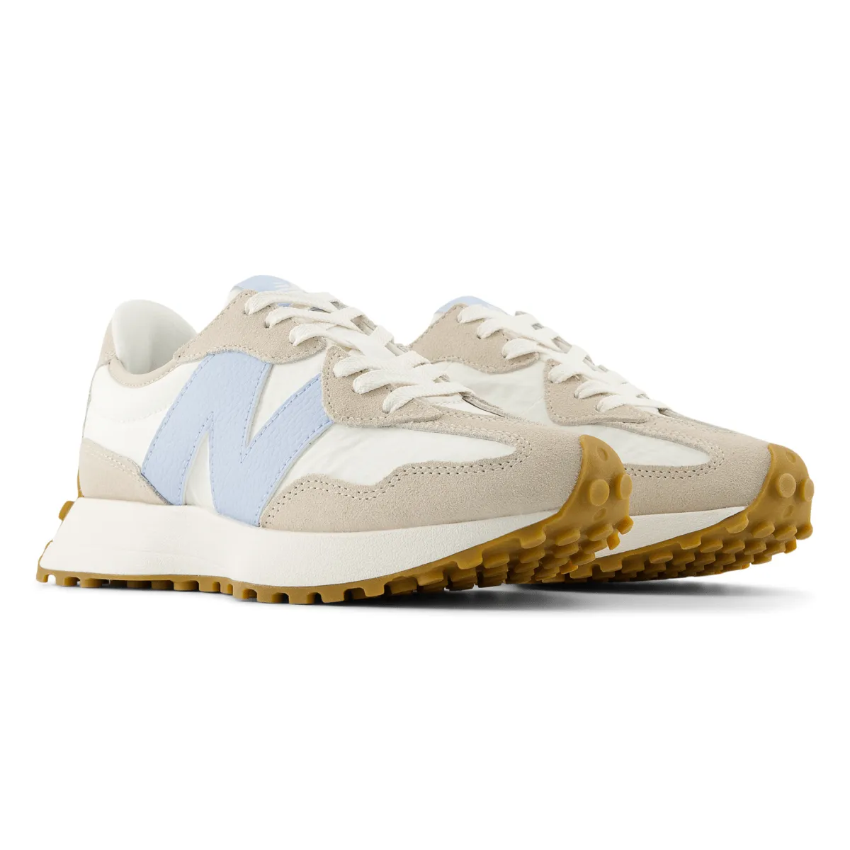New Balance Women's WS327FTA Timberwolf/Sea Salt/Light Chrome Blue Minimal Build
