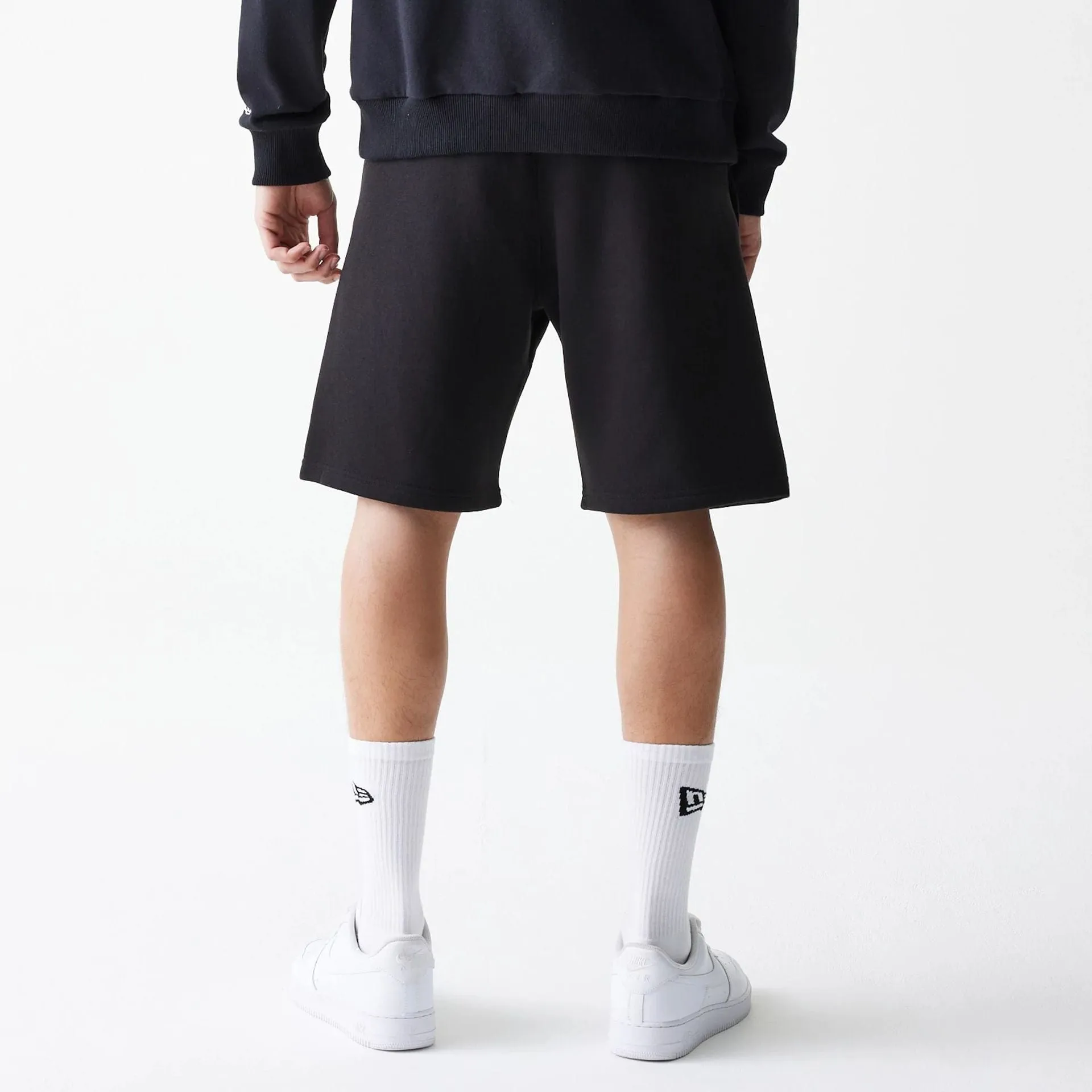 New Era Essential Black Oversized Shorts Soft Finish food industry