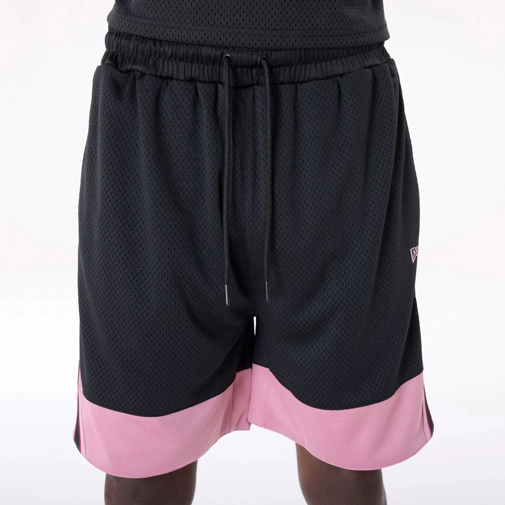 New Era Mesh Black Oversized Shorts mix and match Breathable fabric construction