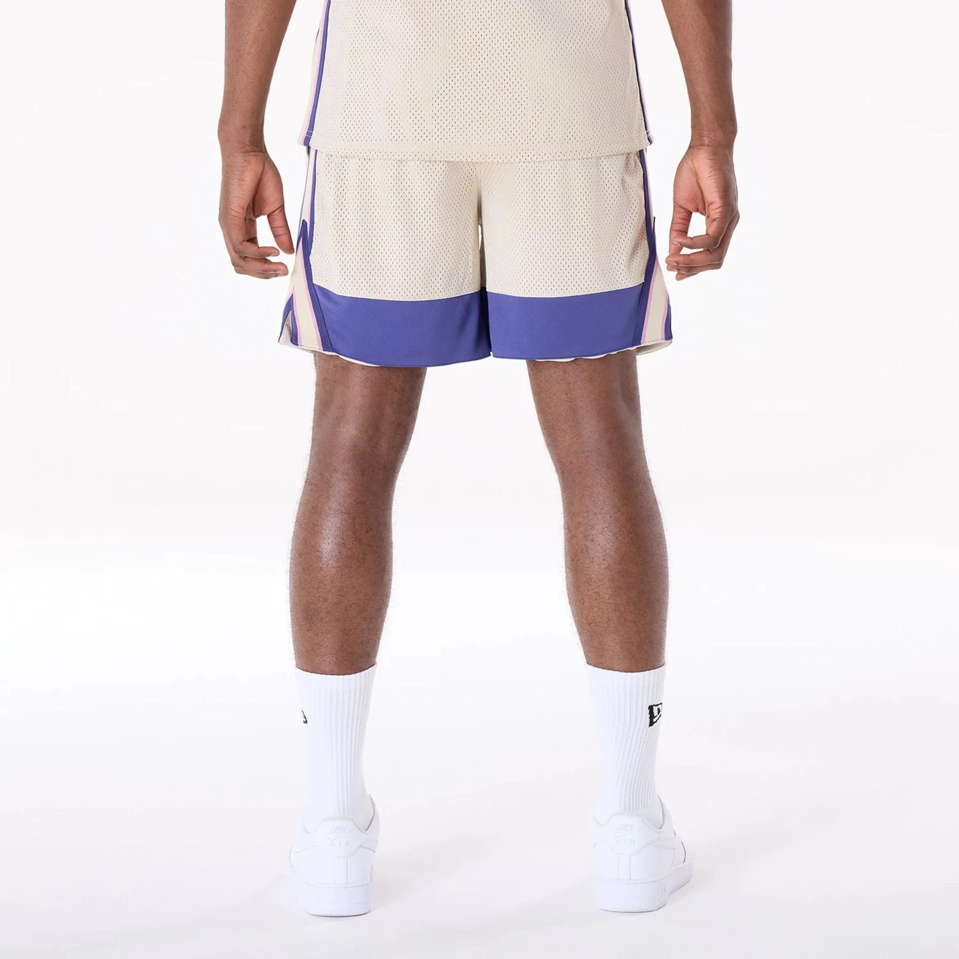 New Era Mesh Light Beige Oversized Shorts Anti - odor