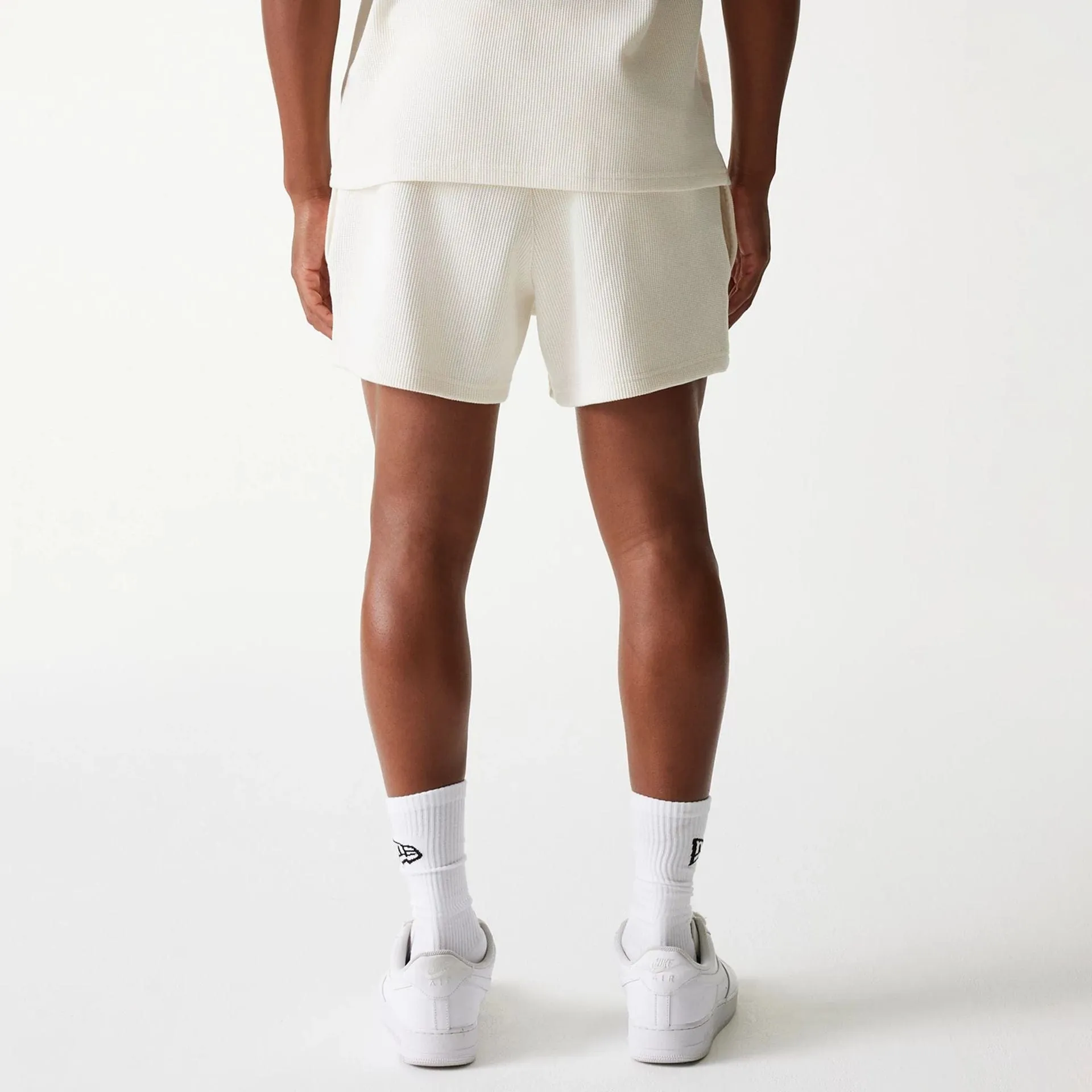 Sweat Wicking Technology Fashion Forward New Era Waffle Open White Shorts