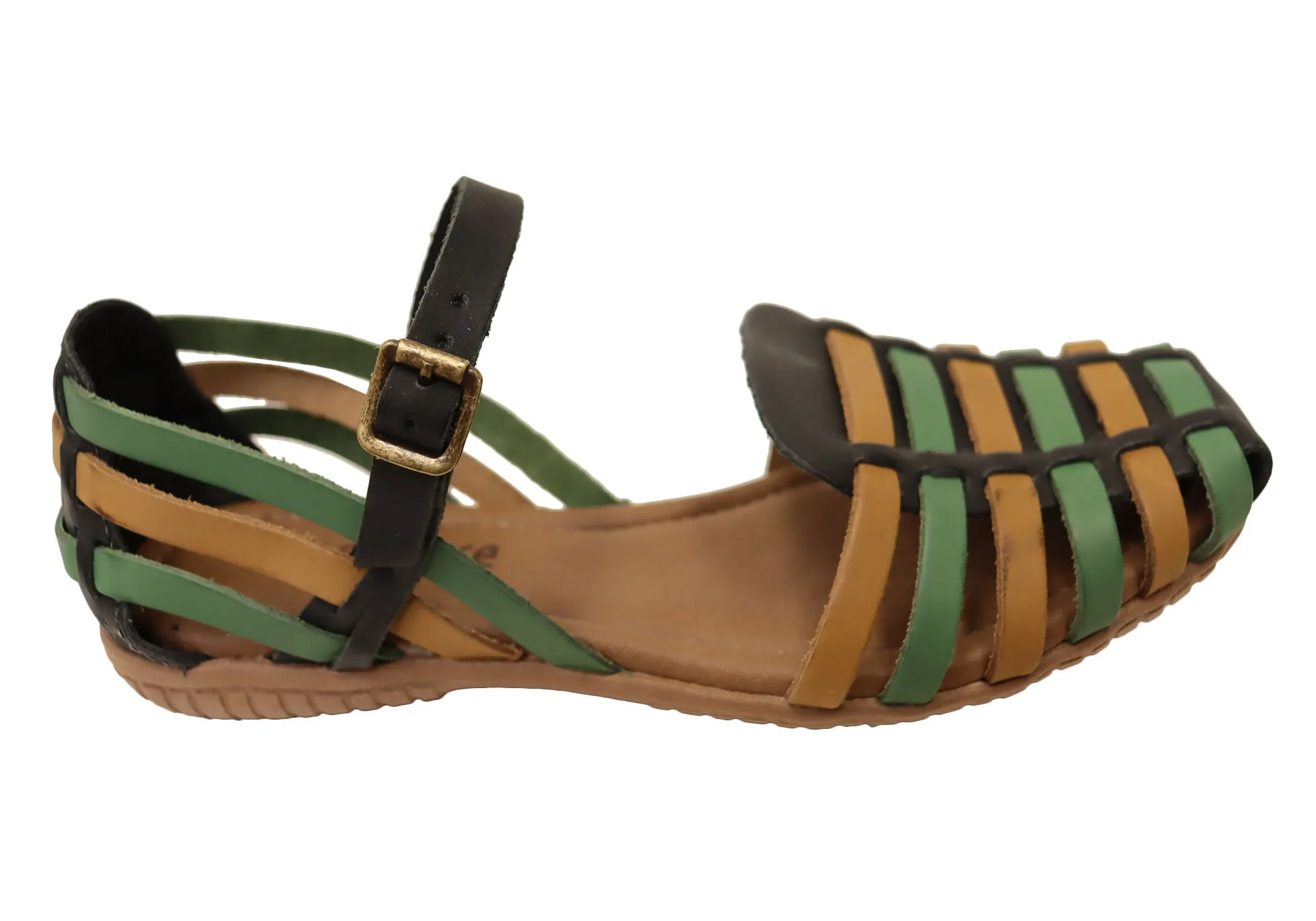 New Face Carly Womens Comfortable Closed Toe Leather Sandals Sport Life Scratch   Resistant