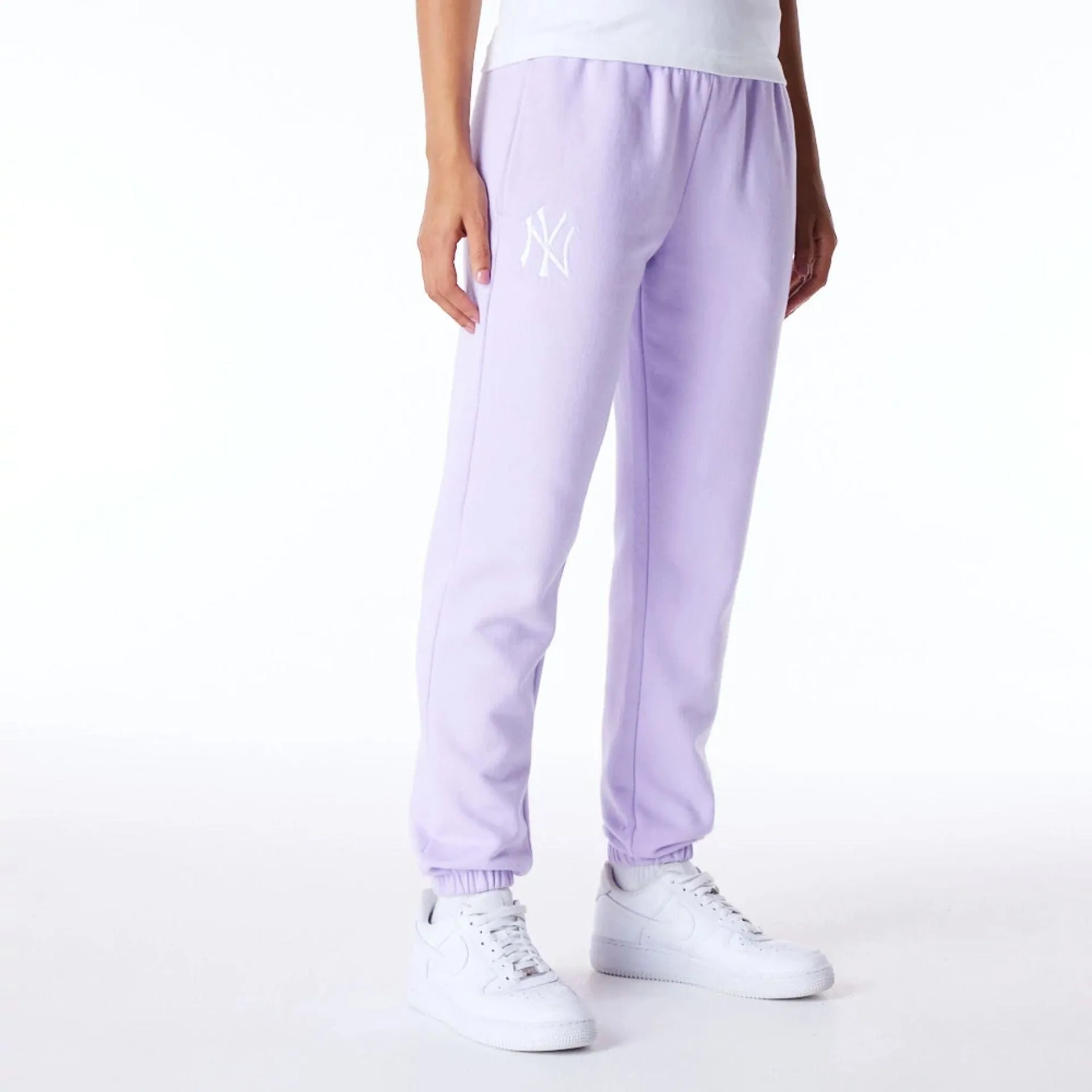 Flex Fit Design Compression Fit New York Yankees Womens MLB League Essential Pastel Purple Fleece Joggers