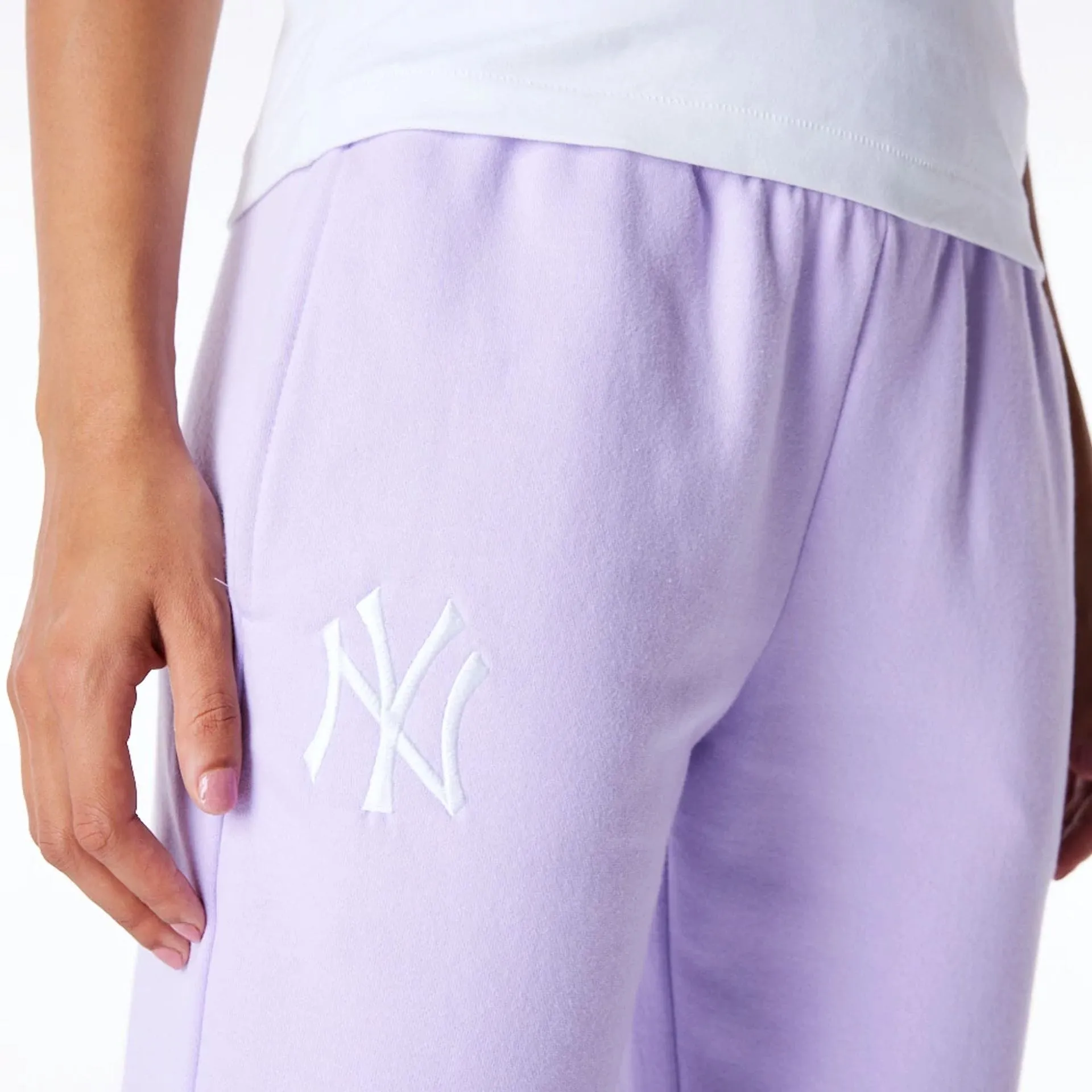 Dynamic Flex Panels Quick Slip New York Yankees Womens MLB League Essential Pastel Purple Fleece Joggers