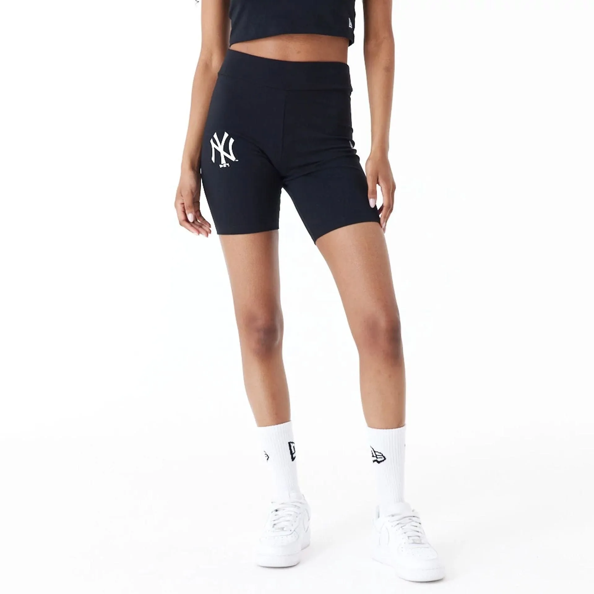 Simple Waist Comfy Design New York Yankees Womens MLB Lifestyle Black Cycling Shorts