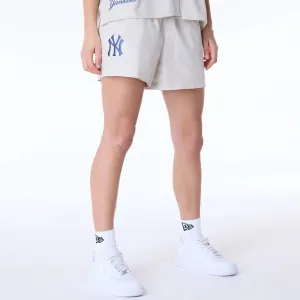 New York Yankees Womens MLB Light Beige Shorts Soft touch finish