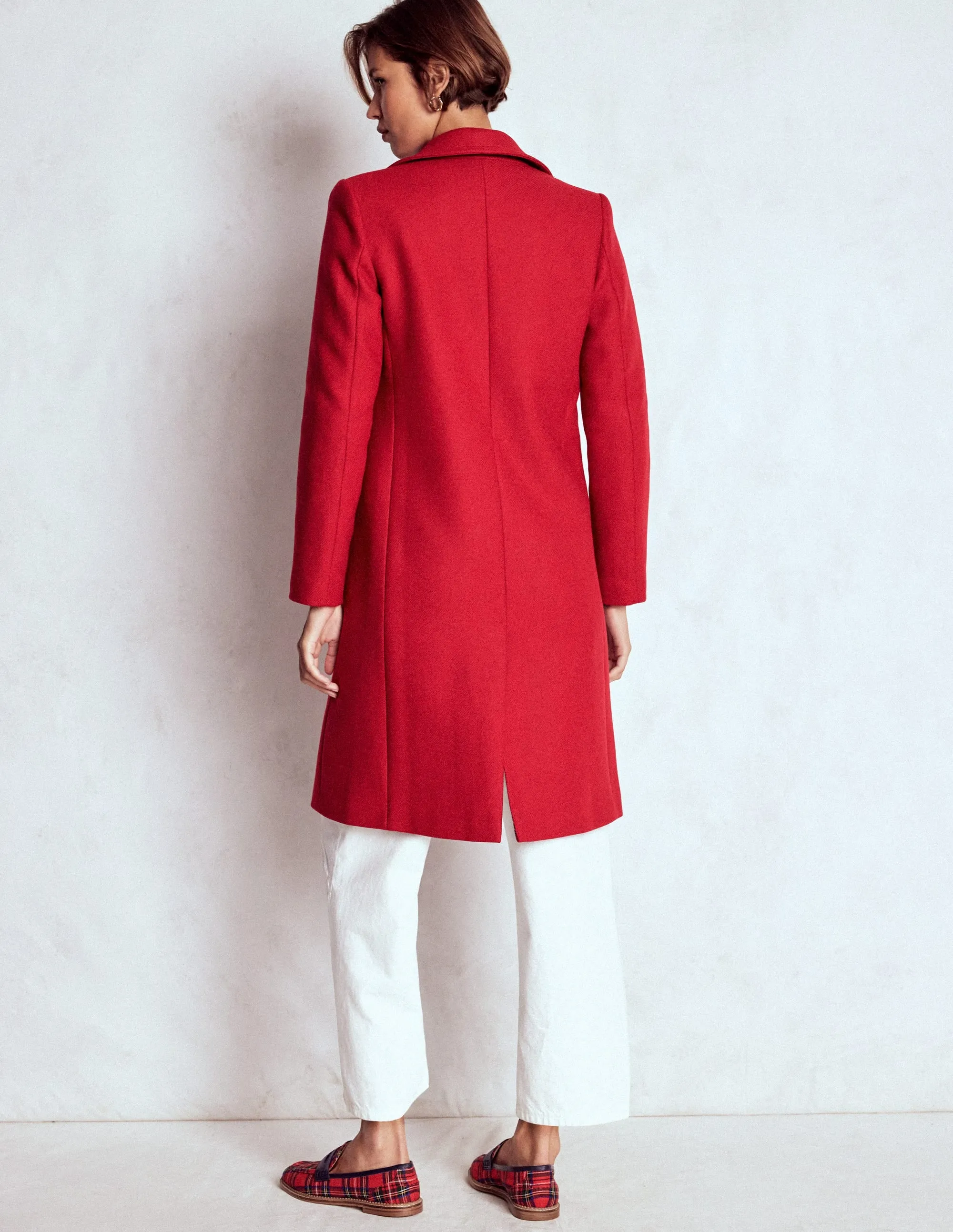 Newport Wool Coat-Cranberry Red Versatile Daily Layer