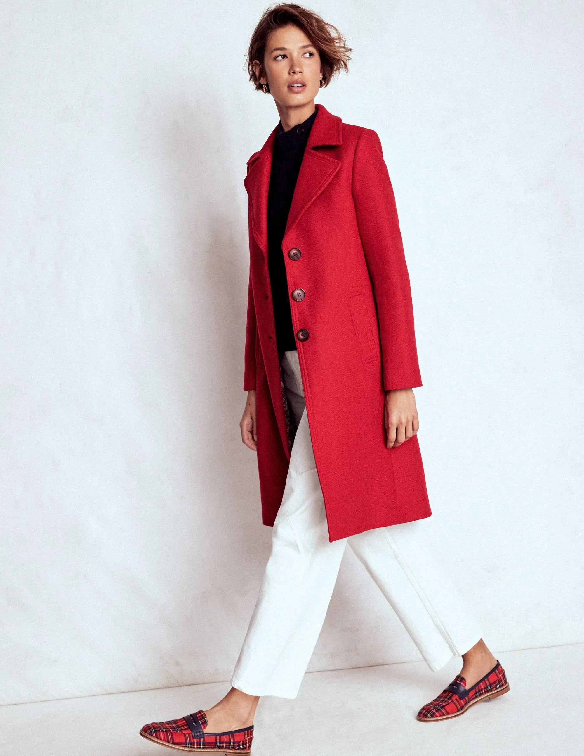 Quick drying material LowProfile Design Newport Wool Coat-Cranberry Red