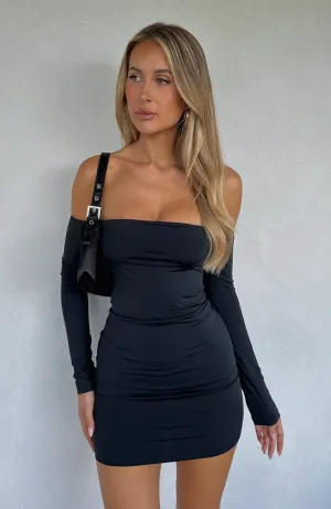 Velvet-Touch Villa Light Bad Reputation Long Sleeve Mini Dress Black