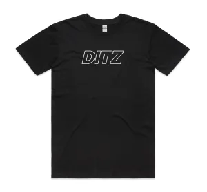 DITZ Logo Black T-Shirt spandex blend Fresh Vibes
